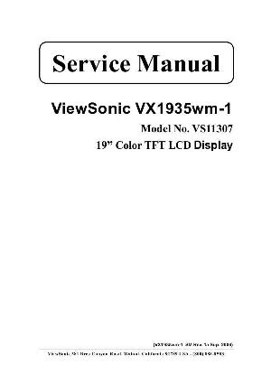 Сервисная инструкция Viewsonic VX1935WM-1 (VS11307) ― Manual-Shop.ru