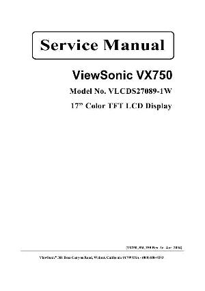 Сервисная инструкция Viewsonic VX750 (VLCDS27089-1W) ― Manual-Shop.ru