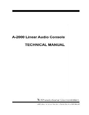 Сервисная инструкция WHEATSTONE A-2000 ― Manual-Shop.ru