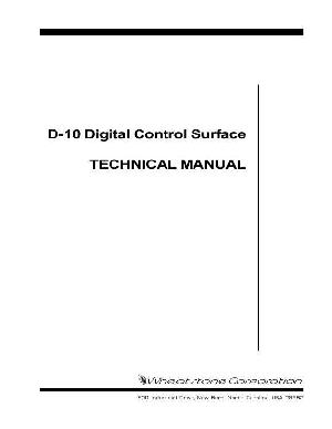 Сервисная инструкция Wheatstone D-10 ― Manual-Shop.ru