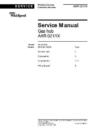 Сервисная инструкция Whirlpool AKR-021 ― Manual-Shop.ru