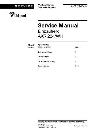 Сервисная инструкция Whirlpool AKR-224 ― Manual-Shop.ru
