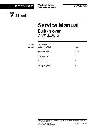 Сервисная инструкция Whirlpool AKZ-448 ― Manual-Shop.ru