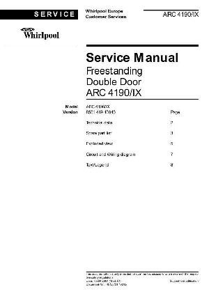 Сервисная инструкция Whirlpool ARC-4190 ― Manual-Shop.ru
