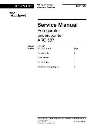 Сервисная инструкция Whirlpool ARG-587 ― Manual-Shop.ru