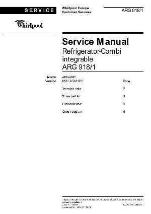 Сервисная инструкция Whirlpool ARG-918 ― Manual-Shop.ru