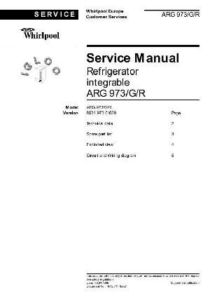 Сервисная инструкция Whirlpool ARG-973 ― Manual-Shop.ru