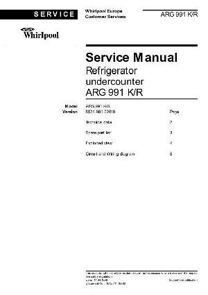 Сервисная инструкция Whirlpool ARG-991 ― Manual-Shop.ru