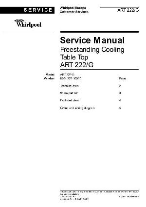 Сервисная инструкция Whirlpool ART-222 ― Manual-Shop.ru