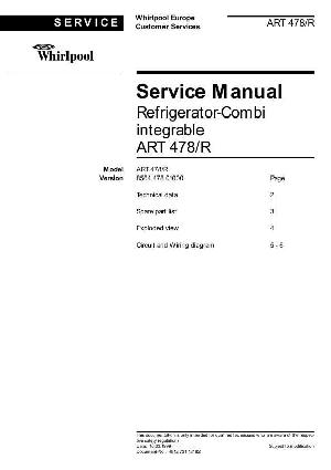 Сервисная инструкция Whirlpool ART-478 ― Manual-Shop.ru