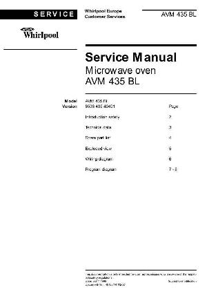 Сервисная инструкция Whirlpool AVM-435 ― Manual-Shop.ru