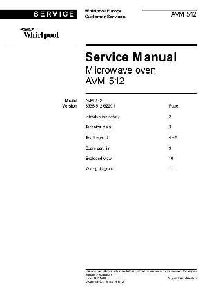 Сервисная инструкция Whirlpool AVM-512 ― Manual-Shop.ru