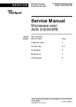 Сервисная инструкция Whirlpool AVM-515 ― Manual-Shop.ru