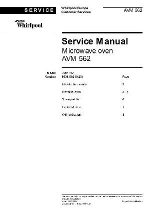 Сервисная инструкция Whirlpool AVM-562 ― Manual-Shop.ru