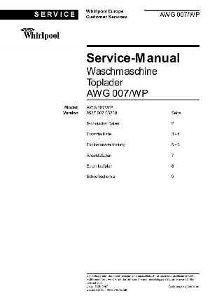 Сервисная инструкция Whirlpool AWG-007 ― Manual-Shop.ru