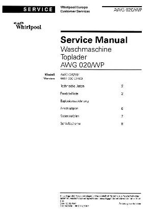 Сервисная инструкция Whirlpool AWG-020 ― Manual-Shop.ru