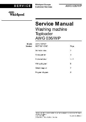 Сервисная инструкция Whirlpool AWG-036 ― Manual-Shop.ru