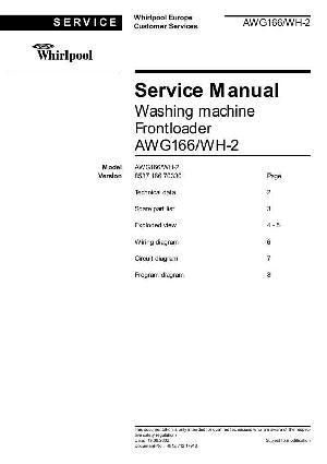 Сервисная инструкция Whirlpool AWG-166WH-2 ― Manual-Shop.ru