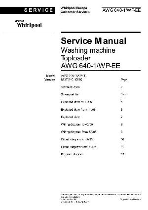 Сервисная инструкция Whirlpool AWG-640 ― Manual-Shop.ru