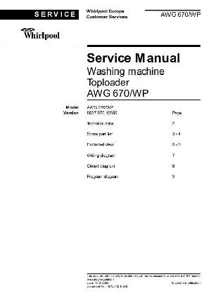 Сервисная инструкция Whirlpool AWG-670 ― Manual-Shop.ru