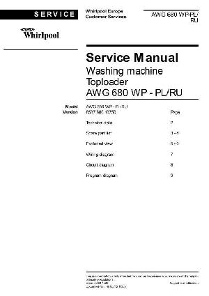 Сервисная инструкция Whirlpool AWG-680 ― Manual-Shop.ru