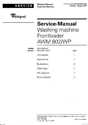 Сервисная инструкция Whirlpool AWM-802 ― Manual-Shop.ru