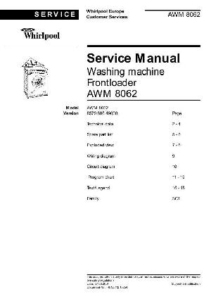 Сервисная инструкция Whirlpool AWM-8062 ― Manual-Shop.ru