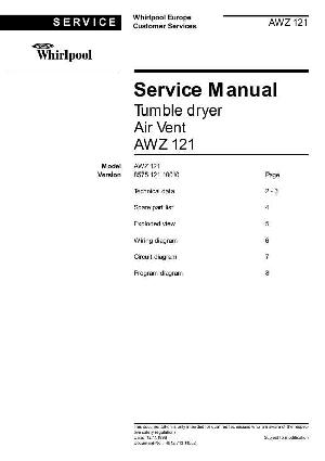 Сервисная инструкция Whirlpool AWZ-121 ― Manual-Shop.ru