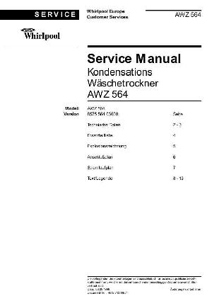 Сервисная инструкция Whirlpool AWZ-564 ― Manual-Shop.ru