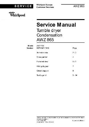 Сервисная инструкция Whirlpool AWZ-865 ― Manual-Shop.ru