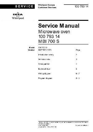 Сервисная инструкция Whirlpool MBI-700 ― Manual-Shop.ru