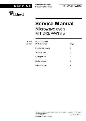 Сервисная инструкция Whirlpool MR-243 ― Manual-Shop.ru