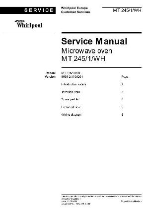 Сервисная инструкция Whirlpool MR-245 ― Manual-Shop.ru