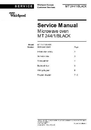 Сервисная инструкция Whirlpool MT-244 ― Manual-Shop.ru