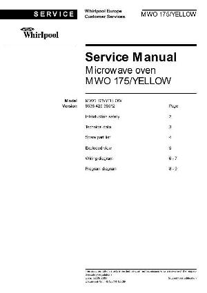 Сервисная инструкция Whirlpool MWO-175 ― Manual-Shop.ru