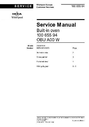 Сервисная инструкция Whirlpool OBU-A00 ― Manual-Shop.ru