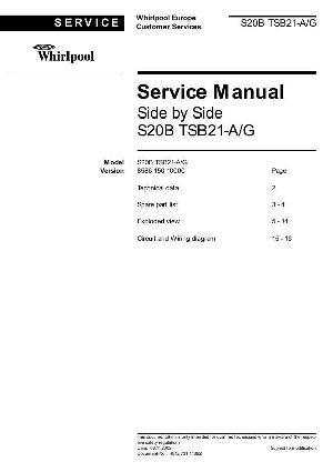 Сервисная инструкция Whirlpool S-20B TSB21 ― Manual-Shop.ru