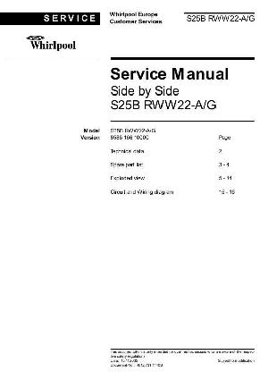 Сервисная инструкция Whirlpool S-25B RWW22 ― Manual-Shop.ru