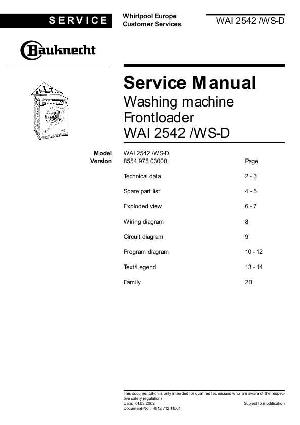 Сервисная инструкция Whirlpool WAI-2542 ― Manual-Shop.ru