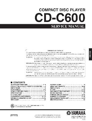 Сервисная инструкция Yamaha CD-C600 ― Manual-Shop.ru