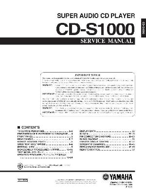Сервисная инструкция Yamaha CD-S1000 ― Manual-Shop.ru
