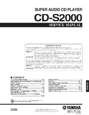 Сервисная инструкция Yamaha CD-S2000 ― Manual-Shop.ru