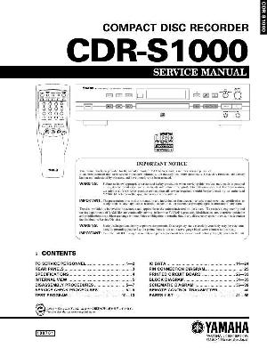 Сервисная инструкция Yamaha CDR-S1000  ― Manual-Shop.ru