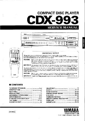 Сервисная инструкция Yamaha CDX-993 ― Manual-Shop.ru