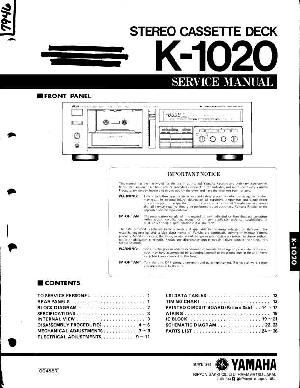 Сервисная инструкция Yamaha K-1020 ― Manual-Shop.ru