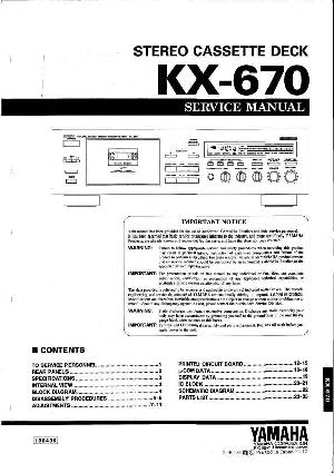Сервисная инструкция Yamaha KX-670  ― Manual-Shop.ru