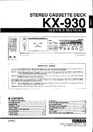 Сервисная инструкция Yamaha KX-930 ― Manual-Shop.ru