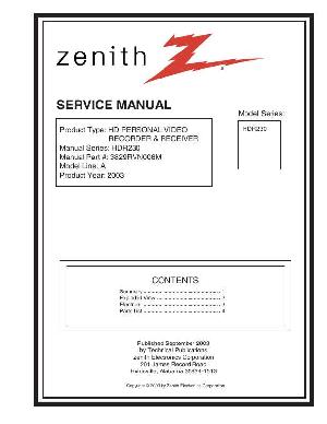 Сервисная инструкция Zenith HDR-230 ― Manual-Shop.ru