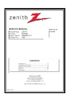 Сервисная инструкция Zenith L15V26D ML-024A ― Manual-Shop.ru