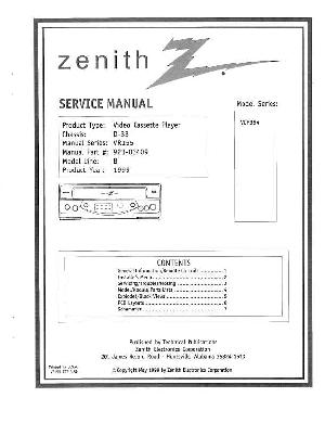 Сервисная инструкция Zenith VCP354 ― Manual-Shop.ru